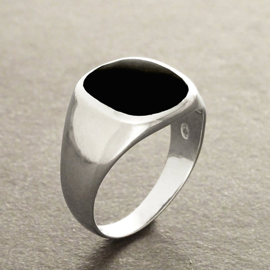 Sterling Silver Black Onyx Signet Ring – Modern Hipster Jewelry