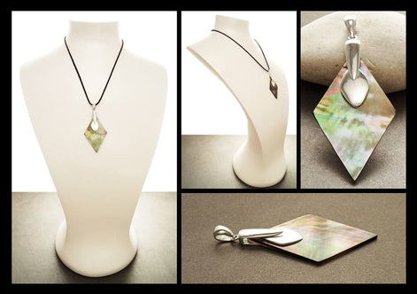 Gray Earrings Set, Sterling Silver, Diamond Square Shape Stone, Genuine Grey rainbow Paua Shell, Modern Minimalist Geometric Stone Jewelry