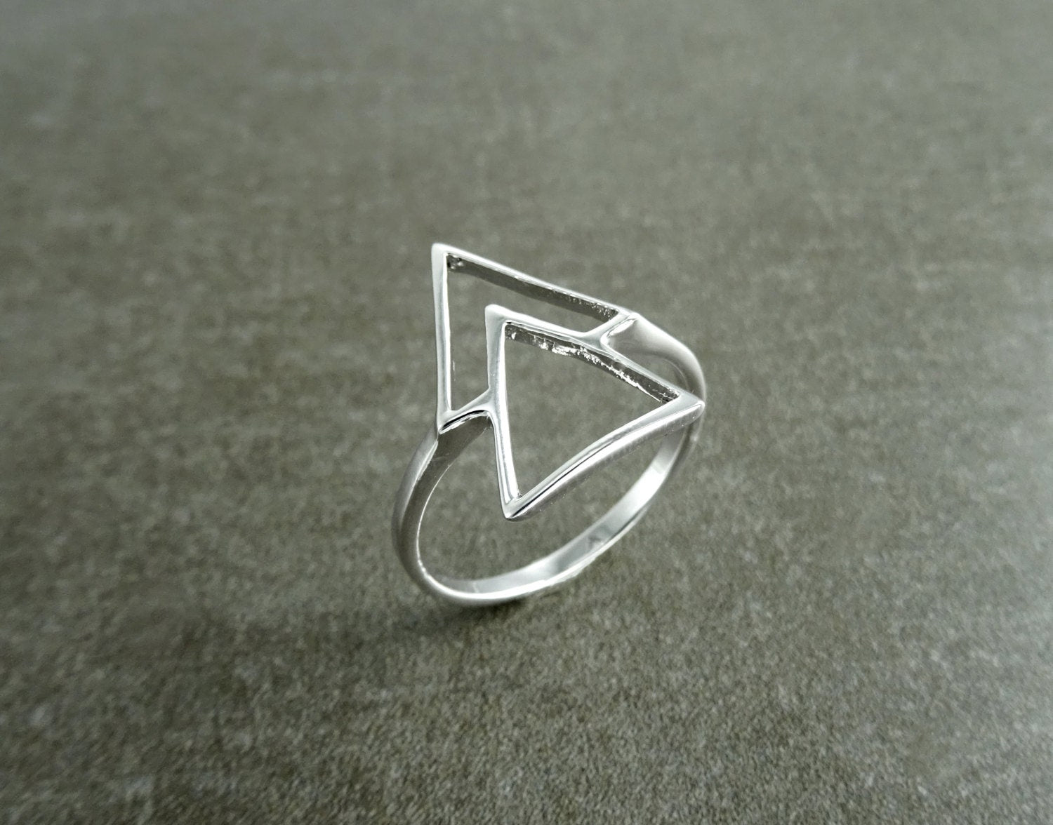 925 Sterling Silver Triangle Ring • Minimalist Geometric Band • Symbolic Jewelry