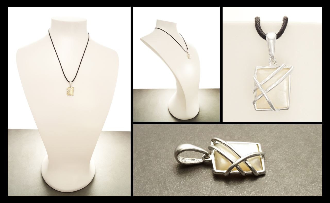 Square Earrings Set - Square shape - 925 Sterling Silver - White Shell - Modern Style - Filigree - Trending - Boho - Earrings ands Pendant .