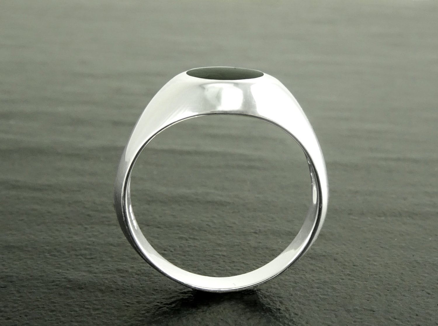Onyx Signet Ring, Sterling Silver, Oval Black Gemstone, Vintage Spirit Ring