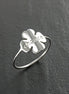 Sterling Silver Four Leaf Clover Ring, Dainty Good Luck Jewelry