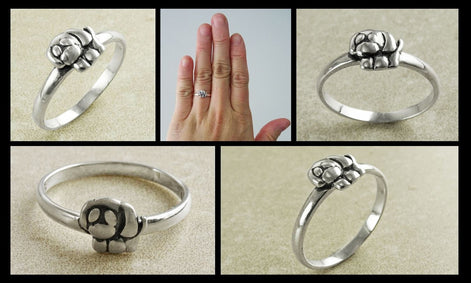 Puppy Dog Ring, Sterling Silver, Baby Animal Ring, Cute Baby Animal Jewelry, Gift for Animal Lover, Mutt Ring, Pooch Ring, Canine Jewelry