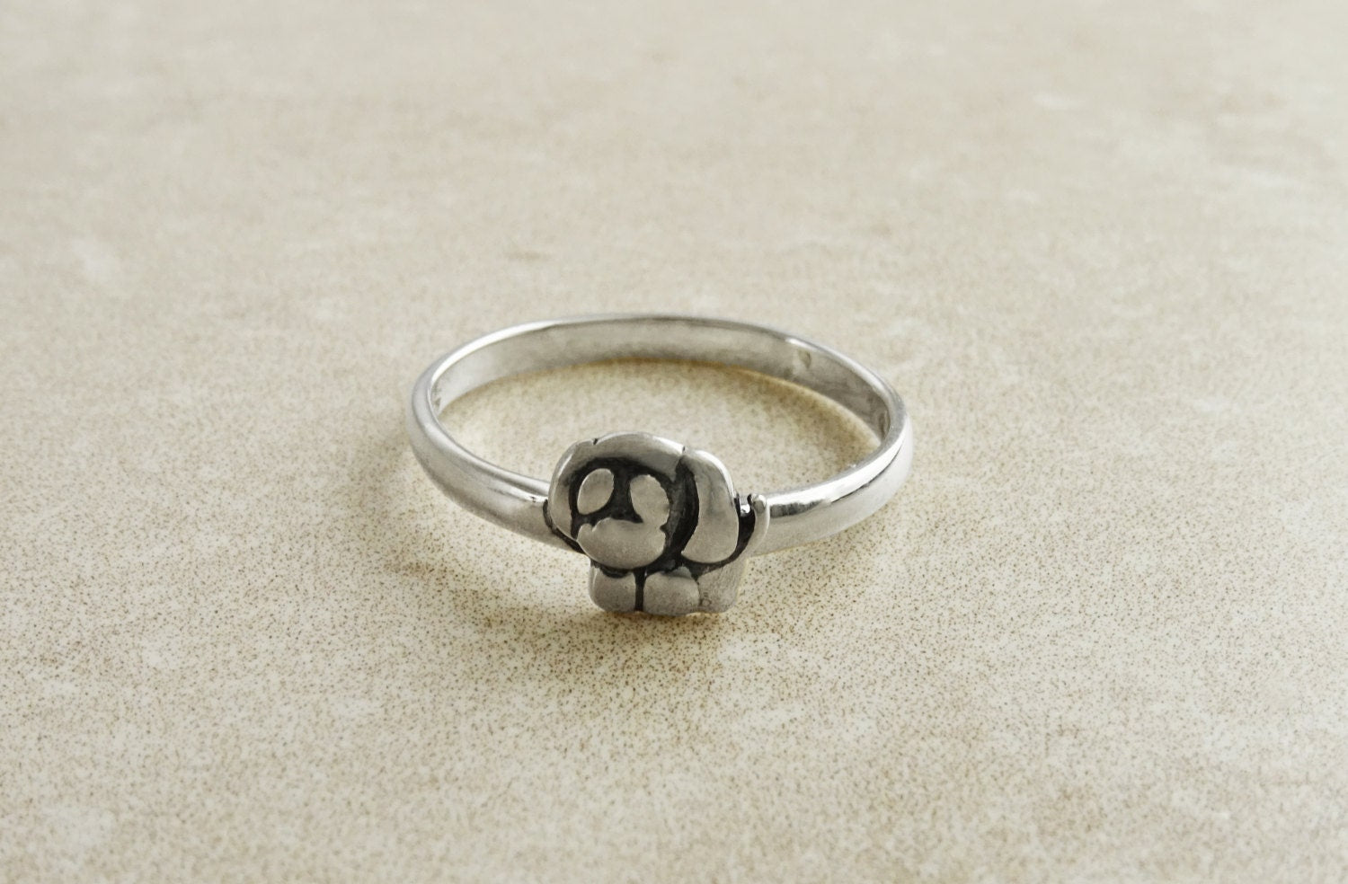 Puppy Dog Ring, Sterling Silver, Baby Animal Ring, Cute Baby Animal Jewelry, Gift for Animal Lover, Mutt Ring, Pooch Ring, Canine Jewelry
