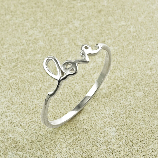 Love Ring, Sterling Ring, Dainty Engraved Writing Script Love Ring, Lovers Jewelry, Promise Ring, Thin Stackable Ring, Valentine's Day Gifts