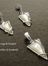 Mother of Pearl Pendant & Earrings Set by KRAMIKE • Sterling Silver with Geometric Design • Perfect for Elegant Daily Wear or Gifting •KS048