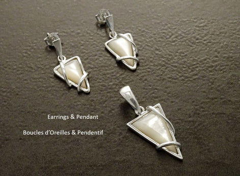 White Triangle Pendant, Sterling Silver, GENUINE White Mother of Pearl Shell, Geometric Style Necklace, Modern Jewelry