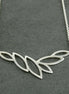 Leaves collar, Sterling Silver 925, Horizontal, Leaf Skeleton Necklace, Organic Nature gift for Woman, Jewelry, Foliage Choker,