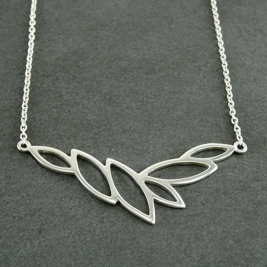 Leaves collar, Sterling Silver 925, Horizontal, Leaf Skeleton Necklace, Organic Nature gift for Woman, Jewelry, Foliage Choker,