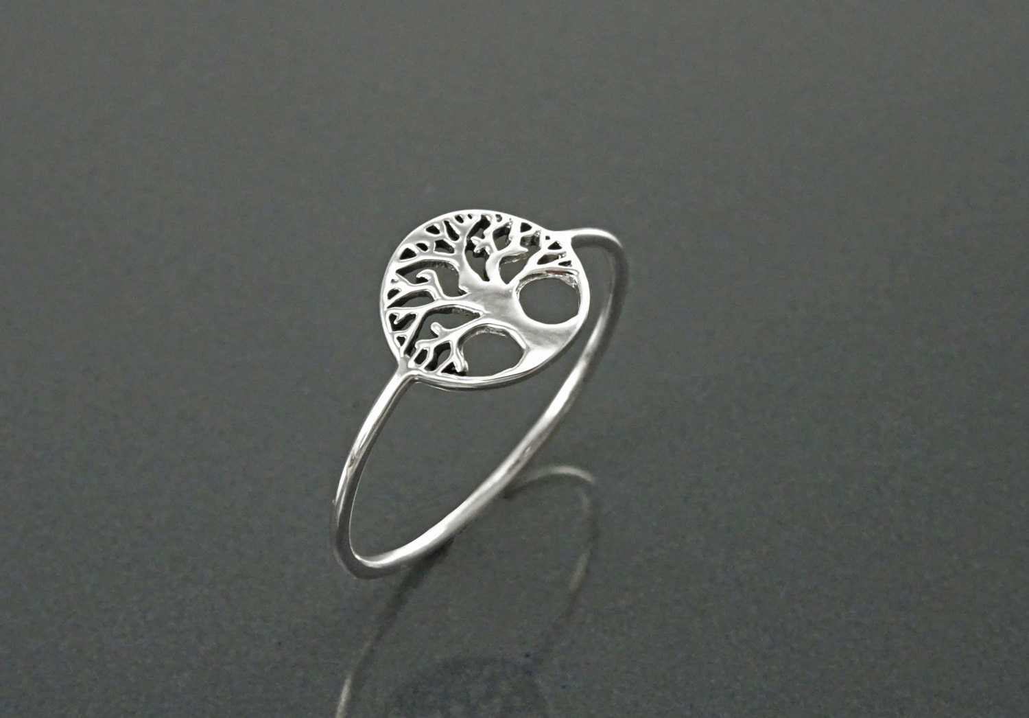 Tree Of Life Ring, Engraved Tree Ring in Sterling Silver, Bridesmaid Gift, Lace Ring, Stackable Ring, Midi Ring, Filigree Ring, Popular Ring