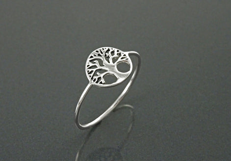 Tree Of Life Ring, Engraved Tree Ring in Sterling Silver, Bridesmaid Gift, Lace Ring, Stackable Ring, Midi Ring, Filigree Ring, Popular Ring