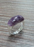Amethyst Band Ring - Sterling Silver Ring - Dome Ring - Purple Stone, Amethyst Band Horizontal Stone, Dainty Ring - Everyday Ring