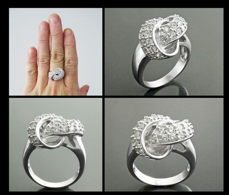 Love Knot Ring • 925 Sterling Silver • Promise Ring • Valentine's Day Gift for Women worn on a woman hand