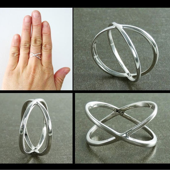 Criss Cross Ring, Silver X Ring, Cross Ring, Popular X Ring, X-Ring, criss-cross ring, silver ring, statement X ring, women, popular ring