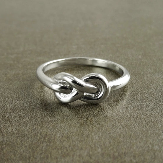 Double Knot Ring, Sterling Silver, Fidelity Ring, Marine Knots Jewelry, Infinity Mariner Reef Knot Ring, Maritime Ocean Sea Inspired Gift
