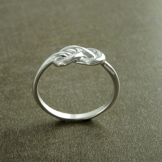 Double Knot Ring, Sterling Silver, Fidelity Ring, Marine Knots Jewelry, Infinity Mariner Reef Knot Ring, Maritime Ocean Sea Inspired Gift