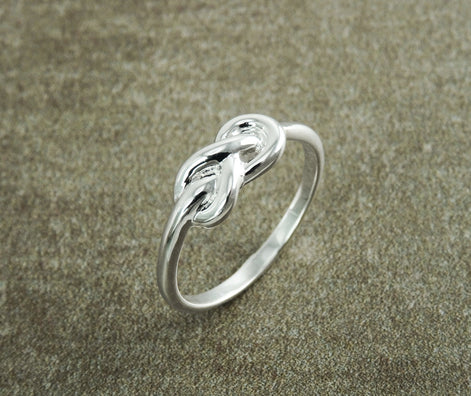 Double Knot Ring, Sterling Silver, Fidelity Ring, Marine Knots Jewelry, Infinity Mariner Reef Knot Ring, Maritime Ocean Sea Inspired Gift