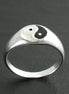 Yin Yang Ring, Sterling Silver Ring, ONYX & Mother of Pearl, Taoist Zen Spirit Jewelry, Man Woman Ring, Balance Yoga Ring, Round Signet Ring