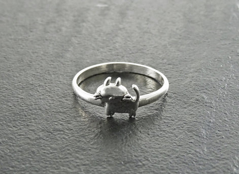 Cat Ring, Sterling Silver, Cat Midi Ring, Kitty Ring, Dainty Kitty Ring, Feline Ring, Pet Jewelry, kitty jewelry, Pussy Cat Ring, Moggy Ring