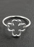 Clover Ring, Sterling Silver, Open Shamrock, Lucky Four Leaf, Trefoil Clover Leaf Ring brings good luck, Irish Saint Patrick's Day Gifts