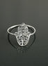 Hamsa Ring, Sterling Silver, Good Luck, Hand of Fatima Ring, Dainty Midi Ring, Hand of God, Filigree Hamsa Ring, against evil eye Ring