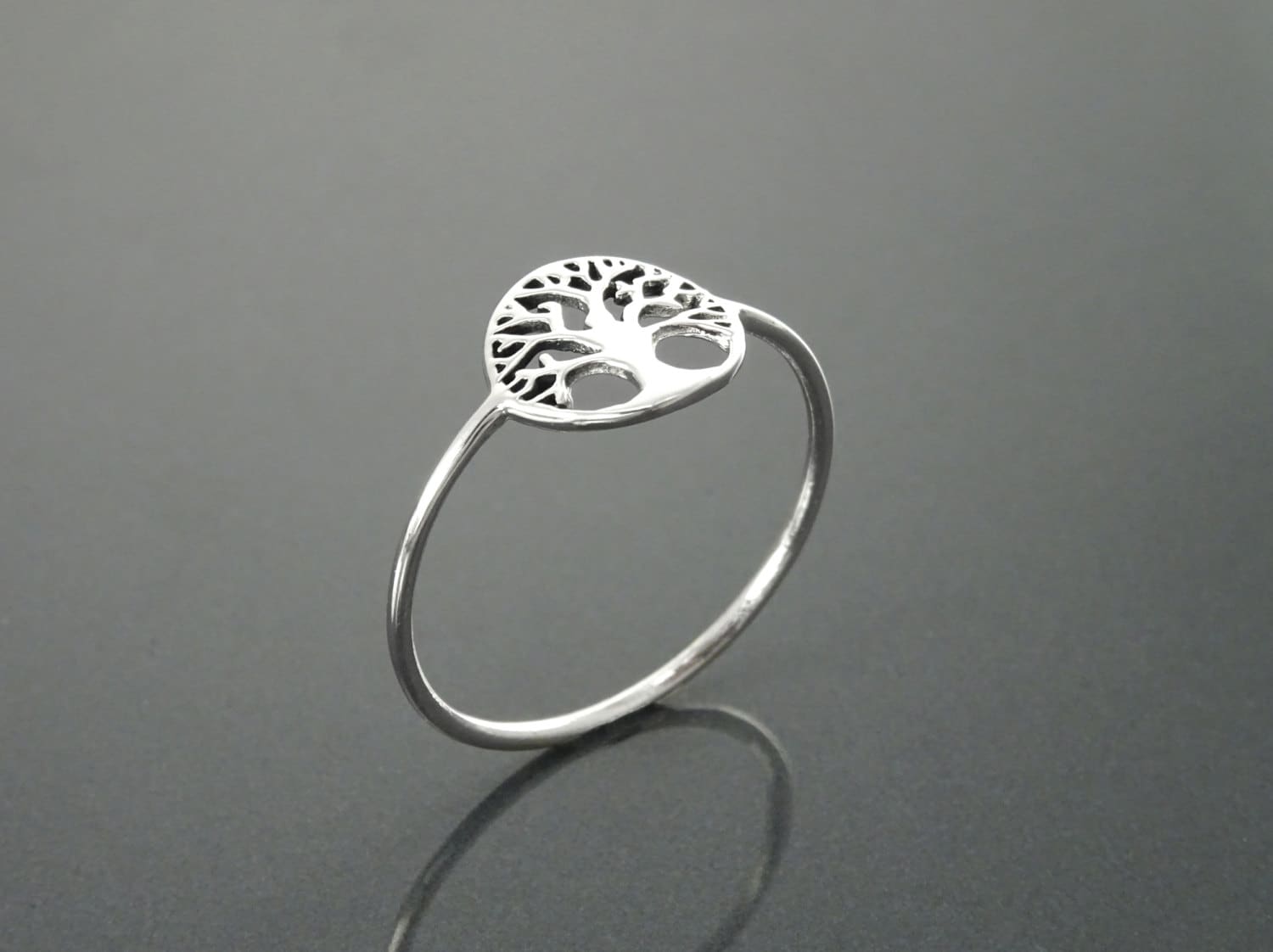 Tree Of Life Ring, Engraved Tree Ring in Sterling Silver, Bridesmaid Gift, Lace Ring, Stackable Ring, Midi Ring, Filigree Ring, Popular Ring