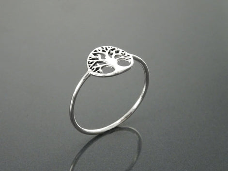 Tree Of Life Ring, Engraved Tree Ring in Sterling Silver, Bridesmaid Gift, Lace Ring, Stackable Ring, Midi Ring, Filigree Ring, Popular Ring