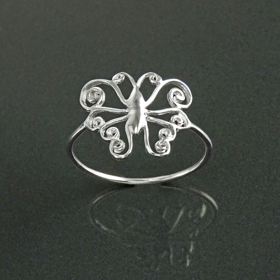 Butterfly Ring, Sterling Silver, Dainty Butterfly Ring, Butterflies lace Ring, Mariposa ring, bug jewelry, spring summer nature