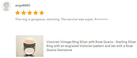 Rose Quartz Sterling Silver Ring, Vintage Victorian Design, Statement Pink Vintage Designed Pattern
