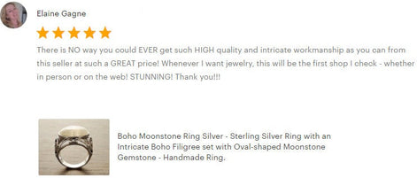 NATURAL Moonstone Ring, 925 Sterling Silver, White Moonstone Oval Domed Stone, Vintage Art Nouveau Design Jewelry, ROMANTIQUE Gift
