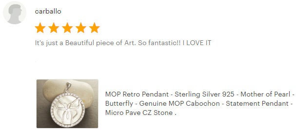 White Round Pendant, Sterling Silver, White Mother of Pearl Shell, Butterflies Jewelry, Butterfly Statement Vintage Necklace, CZ Stones