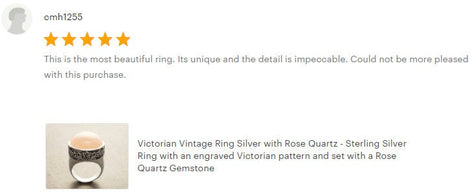 Rose Quartz Sterling Silver Ring, Vintage Victorian Design, Statement Pink Vintage Designed Pattern