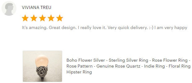 925 Rose Quartz Silver Ring, Sterling Silver jewelry, a Flower motif on each side, Genuine Stone Cabochon, Small Size