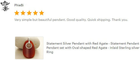 Red Stone pendant, modern Sterling silver Statement Agate Oval-shaped stone, Woman gift