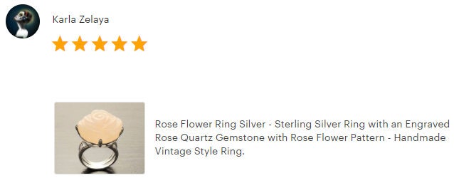 Rose Ring Sterling Silver 925, engraved stone, NATURAL Rose Quartz Gemstone jewelry, Rose flower, Floral design, Birthstone Ring