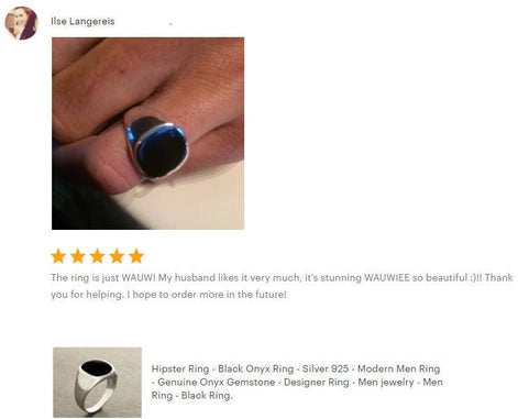 Sterling Silver Black Onyx Signet Ring – Modern Hipster Jewelry