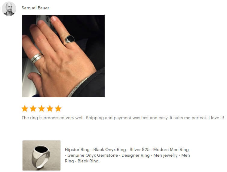 Sterling Silver Black Onyx Signet Ring – Modern Hipster Jewelry