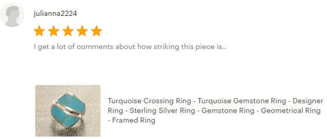 Blue Turquoise Ring - Sterling Silver - Turquoise Bypass Ring - Gemstone Crossing Ring - Turquoise Stone Ring - Framed Ring - Original Ring