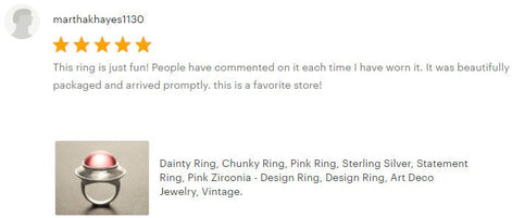 Pink cz Ring, Sterling Silver, Rose Round Domed Stone, flying saucer Ring, Statement Modern original Design Jewelry