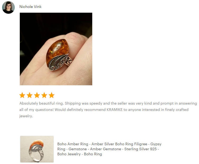 Boho Amber Ring, Sterling Silver 925, GENUINE Amber Gemstone with Inclusions, Intricate Filigree Jewelry, Antique Vintage Bali Bohemian Ring