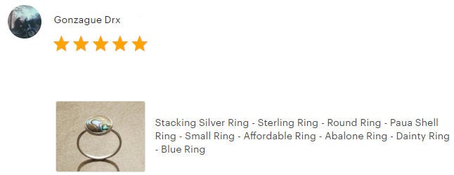 Round abalone ring, sterling silver set with genuine paua shell in a modern geometric stone design