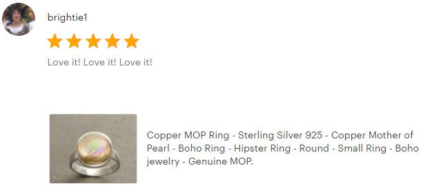 Gold Shell Ring, Sterling Silver, Genuine Copper Gold Paua Shell Pearl, Modern Minimalist Geometric Round Stone Ring