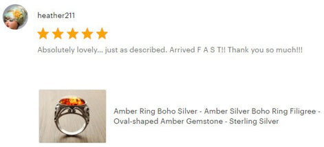 Amber Ring, Sterling Silver, Boho Vintage Design Jewelry, Horizontal Oval Stone, Genuine Amber Gemstone, open-work Lace Filigree Setting