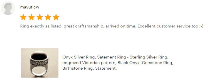 Onyx Ring, Sterling Silver, Signet Ring, Round Stone Black Onyx Gemstone, Gothic, Unisex Man and Woman Jewelry