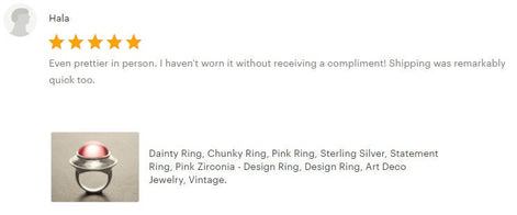 Pink cz Ring, Sterling Silver, Rose Round Domed Stone, flying saucer Ring, Statement Modern original Design Jewelry