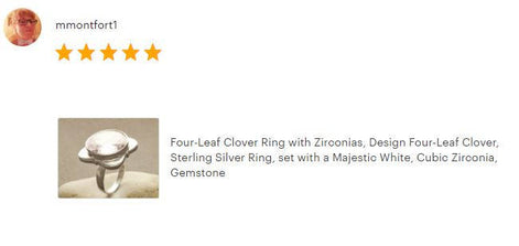 Statement Square Ring, Sterling Silver Ring, Unique Statement Silver Ring, Four-Leaf Clover Ring, set with a Majestic White, Cubic Zirconia.
