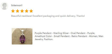 Purple stone pendant, sterling silver, classic oval amethyst violet color stone jewelry, minimalist everyday necklace, gift for her
