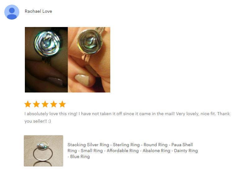 Round abalone ring, sterling silver set with genuine paua shell in a modern geometric stone design
