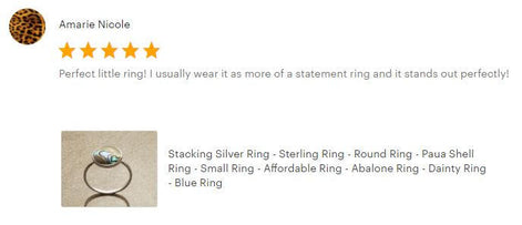 Round abalone ring, sterling silver set with genuine paua shell in a modern geometric stone design