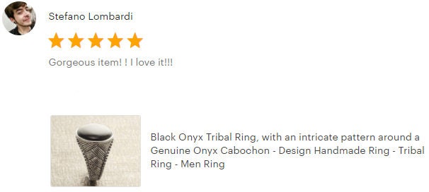 Braided Sterling Silver 925 Onyx Ring, Ethnic Tribal style Jewelry